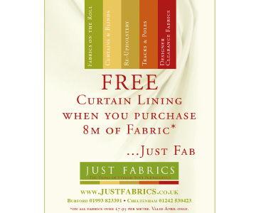 Just Fabrics Period Ideas Reader Offer & Branding